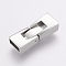 Tarnish Resistant 304 Stainless Steel Fold Over Clasps, Rectangle, Stainless Steel Color, 26x9.5x6mm, Hole: 4x8mm