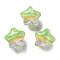 Gradient Color Transparent Hand-drawed Acrylic Beads, Star, Pale Green, 19.5x21.5x16mm, Hole: 2.3mm