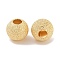 Brass Beads, Cadmium Free & Nickel Free & Lead Free, Round, Real 18K Gold Plated, 12x10.5mm, Hole: 5mm