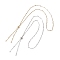2Pcs 2 Colors 304 Stainless Steel Slider Necklace Makings, with Wave Bar Link Chains and Brass Slider Beads, Golden & Stainless Steel Color, 24.41 inch(62cm), 1pc/color