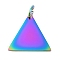 304 Stainless Steel Stamping Blank Tag Charms, with Jump Ring, Manual Polishing, Triangle Charm, Rainbow Color, 13x15x1mm, Hole: 3.5mm