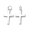Brass Pendants, with Jump Ring, Cadmium Free & Lead Free, Cross Charm, Platinum, 19x11.5x1.5mm, Ring: 5x0.8mm, Hole: 3.4mm