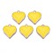 Alloy Enamel Pendants, Cadmium Free & Nickel Free & Lead Free, Light Gold, Heart, Yellow, 17x16x3mm, Hole: 1.6mm