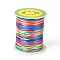 Segment Dyed Nylon Thread Cord, Rattail Satin Cord, DIY Material for Jewelry Making, Round, Colorful, 1mm, about 87.49 Yards(80m)/Roll