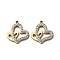 304 Stainless Steel Clay Rhinestone Pendants, Heart, Ion Plating(IP), Golden, 18x16x2.5mm, Hole: 1.6mm