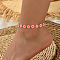 Flower Alloy Enamel Link Anklets, Golden, 8-1/4 inch(210mm)