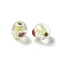 Handmade Gold Foil Glass Beads, Mixed Shapes, Yellow, 12~13x10~11mm, Hole: 2mm