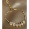 Alloy Box Chain Slider Bracelets, Brass Micro Pave Cubic Zirconia Link Bracelets for Women, Flat Round, 9-1/8 inch(23cm)