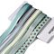 Polyester & Polycotton Ribbons Sets, for Bowknot Making, Gift Wrapping, Cadet Blue, 5/8 inch(17mm), 5 styles, about 3.00 Yards(2.74m)/Style, 15 Yards/Set