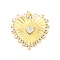 Brass Micro Pave Cubic Zirconia Pendants, Cadmium Free & Lead Free, Heart Charms, Real 16K Gold Plated, with Jump Ring, Clear, 29.5x30x4mm, Hole: 3.5mm