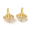 Brass Micro Pave Cubic Zirconia Pendants, Cadmium Free & Lead Free, Real 16K Gold Plated, 9x11mm, Hole: 1.2mm