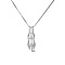 Cute Design 925 Sterling Silver Kitten Pendant Necklace, Silver, 16 inch