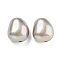 Spray Painted ABS Plastic Beads, Imitation Pearl, Oval, Dyed, AB Color Plated, Gray, 16x13.5x10mm, Hole: 2mm