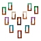 Resin & Walnut Wood Pendants, Rectangle, Mixed Color, 28x15x3mm, Hole: 2mm, 6 colors, 2pcs/color, 12pcs/set