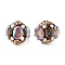 Handmade Polymer Clay Indonesia Beads, Round, with Alloy Core & Resin Rhinestone & ABS Imitation Pearl, Light Gold, 18~19x18mm, Hole: 1.7mm