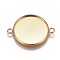 Ion Plating(IP) 304 Stainless Steel Cabochon Connector Settings, Plain Edge Bezel Cups, Flat Round, Golden, Tray: 22mm, 31.2x23.8x2mm, Hole: 2.2mm