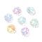 Transparent Acrylic Pendants, Petal Charm, AB Color, Clear AB, 17x15x4mm, Hole: 1.5mm