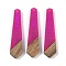 Resin & Wood Pendants, Tie Shaped Charms, Fuchsia, 49x12x3.5mm, Hole: 2mm