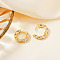 Brass Clear Cubic Zirconia Hoop Earrings, Golden, Ring, 18x19mm