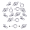 50 Sets 201 Stainless Steel Snap Clasps, Stainless Steel Color, 15x9x5mm, Hole: 1.5~1.8mm