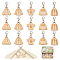 Wood Clothes Pendant Locking Stitch Markers, Crochet Lobster Clasp Charms, Old Lace, 3.2cm, 15pcs/set