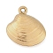 Ion Plating(IP) 304 Stainless Steel Charms, Shell Shape Charm, Golden, 14x13x4mm, Hole: 1mm