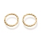 Brass Jump Rings, Open Jump Rings, Textured, Real 18K Gold Plated, 15 Gauge, 14x1.5mm, Inner Diameter: 11mm