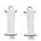 Tarnish Resistant 304 Stainless Steel Charms, Laser Cut, Alphabet, Stainless Steel Color, Letter.I, 12.5x5x0.8mm, Hole: 1mm