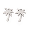 Non-Tarnish 201 Stainless Steel Pendants, Laser Cut, Coconut Tree Charm, Stainless Steel Color, 16.5x13x1mm, Hole: 1.4mm