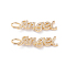 Brass Micro Pave Clear Cubic Zirconia Pendants, Long-Lasting Plated, Word Angel, Real 18K Gold Plated, 29x8x1.6mm, Hole: 3x4mm
