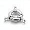 Rack Plating Brass Spring Ring Clasps, Real Platinum Plated, 17x6mm, Hole: 3mm