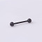 316 Surgical Stainless Steel Tongue Rings, Black, 30mm, Pin: 1.6mm, Head: 6mm