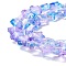 Transparent Glass Beads, with Glitter Powder, Star, Lilac, 7.5~8x8.3x4mm, Hole: 0.7~1mm, about 50pcs/strand, 14.72~14.92 inch(37.4~37.9cm)
