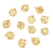 Brass Micro Pave Cubic Zirconia Pendants, with Jump Rings, Flat Round with Twelve Constellation, 14~15x2mm, Hole: 3mm, 12constellations, 1pc/constellation, 12pcs/box