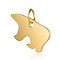 201 Stainless Steel Charms, Zuni Bear, Golden, 7.5x12.5x1mm, Hole: 2.5mm