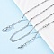 Brass Link Chain Necklaces for Women, With 304 Stainless Steel Lobster Clasp, Rack Plating, Lead Free & Cadmium Free, Long-Lasting Plated, Platinum, 17.72 inch(45cm)