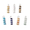 7Pcs 7 Styles Natural Mixed Gemstone Disc Heishi Beaded Pendants, with 304 Stainless Steel Loops and Glass Seed Beads, Mixed Dyed and Undyed, Stainless Steel Color, 19x4mm, Hole: 2.3mm, 1pc/style