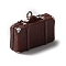 Opaque Resin Pendants, with Platinum Tone Stainless Steel Loops, Luggage Pattern, 18.5x23.5x8.5mm, Hole: 2mm