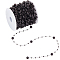 SUNNYCLUE 30M Halloween Bead Garland Party Plastic Garland Bead Decor Artificial Black Pearl String Strands Chain Centerpieces Tree Decoration Bead Chain for Jewelry Making Home Outdoor Party Decor