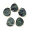 Natural Rhyolite Jasper Pendants, with Brass Findings, Golden, 33.5~34x27x2mm, Hole: 1.5mm