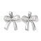 Brass Micro Pave Cubic Zirconia Pendants, Bowknot Charms, Cadmium Free & Nickel Free & Lead Free, Platinum, 15.5x15.5x2.8mm, Hole: 2.8x3.4mm