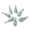 Natural Green Aventurine Pendants, with Platinum Brass Findings, Teardrop, 26.5~29x10mm, Hole: 2.5~3.5x4~6mm
