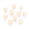 Resin Beads, with Natural White Shell, Round, Champagne Yellow, 7.5~8.5mm, Hole: 1mm