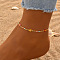 Flower Brass Enamel Link Anklets, Colorful, 9-7/8 inch(250mm)