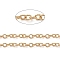 Brass Textured Cable Chains, Soldered, with Spool, Oval, Long-Lasting Plated, Real 18K Gold Plated, 11x8x2mm, about 16.4 Feet(5m)/roll
