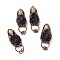 Natural Amethyst and Fossil Coral Big Pendants, with Tin Findings, Lead & Nickel & Cadmium Free, Nuggets, Red Copper, 65.5x27x15.5mm