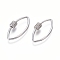 Brass Micro Pave Cubic Zirconia Screw Carabiner Lock Charms, for Necklaces Making, Horse Eye, Platinum, 31x14x2mm