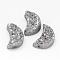 Electroplated Natural Druzy Quartz Crystal Beads, Moon, Silver Plated, 20x14x9~12mm, Hole: 1.5mm