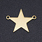 201 Stainless Steel Links connectors, Laser Cut, Blank Stamping Tag, Star, Golden, 14x18x1mm, Hole: 1.5mm