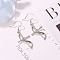 Cross Alloy & Crystal Rhinestone Dangle Earrings, Platinum, 40mm